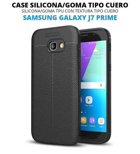 Case Funda Protector Goma Tipo Cuero Samsung Galaxy J7 Prime
