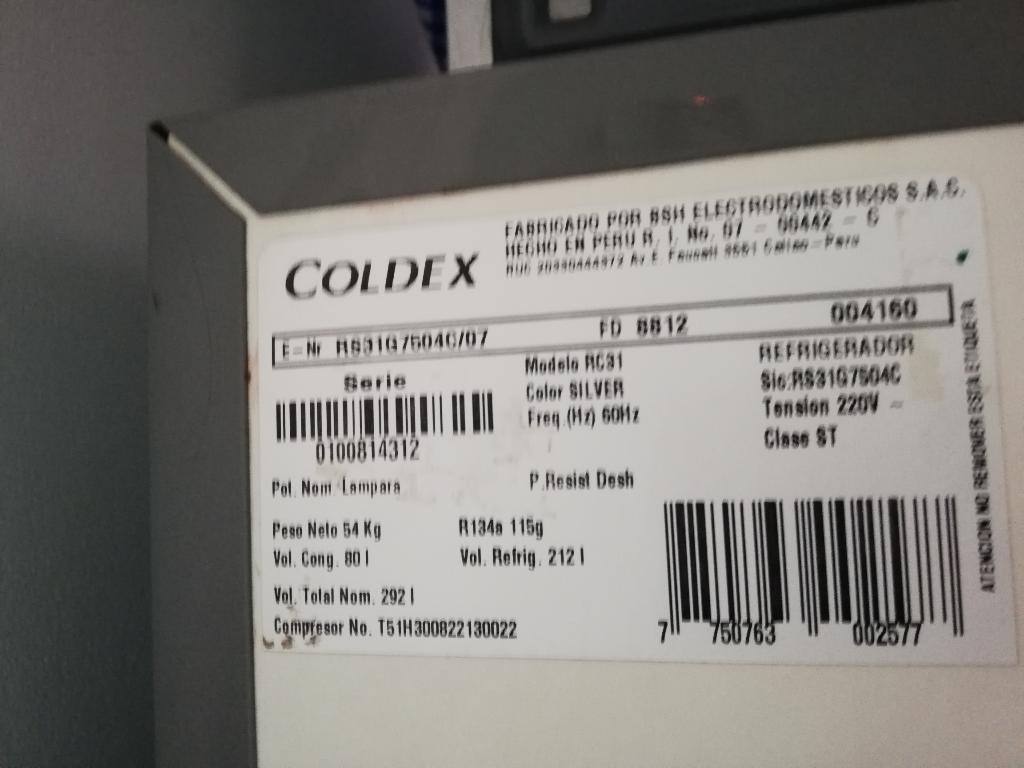 Refrigeradora Marca Coldex