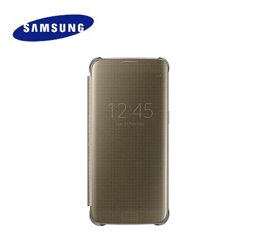 Samsung Galaxy S7 Edge Clear View Cover Gold Funda Original