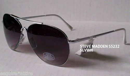 Lentes Gafas Steve Madden Aviador Negro Plateado Stock