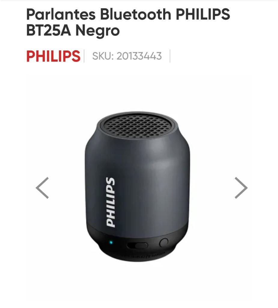 Parlantes Bluetooth Philips Bt25a Negro