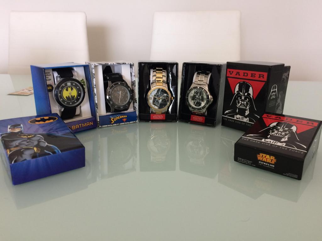 Reloj Star Wars, Darth Vader, SuperMan, Batman