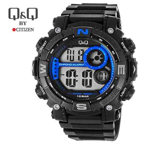 Reloj Deportivo Digital Negro Azul Hombre Q & Q By Citizen