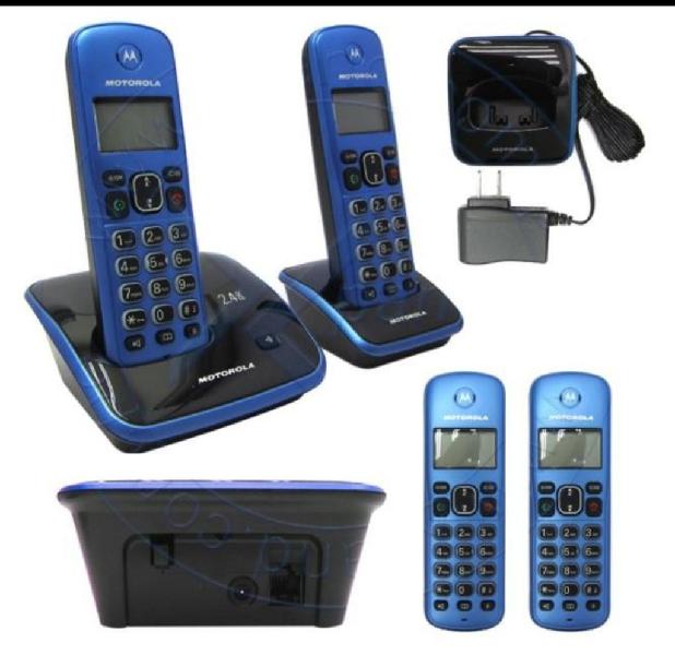 Teléfono Motorola Auri3520x2 Inalambrico Azul Principal y