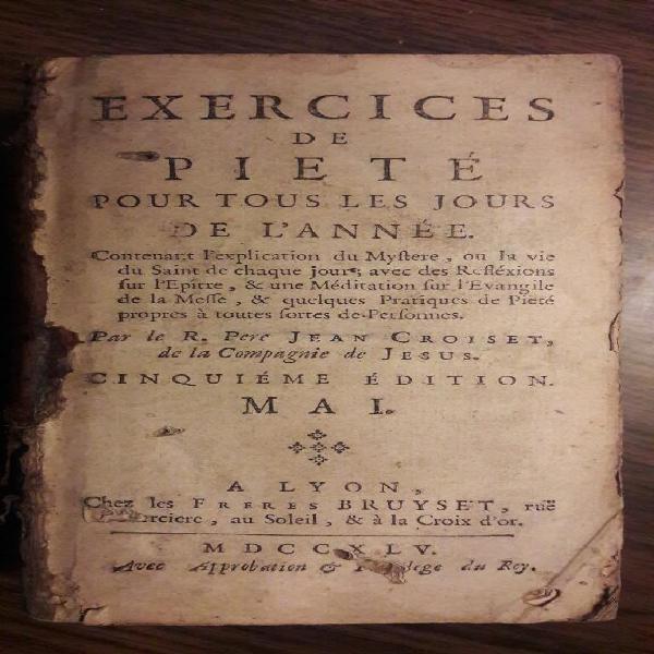 Libro de 1745 Exercices de Piete