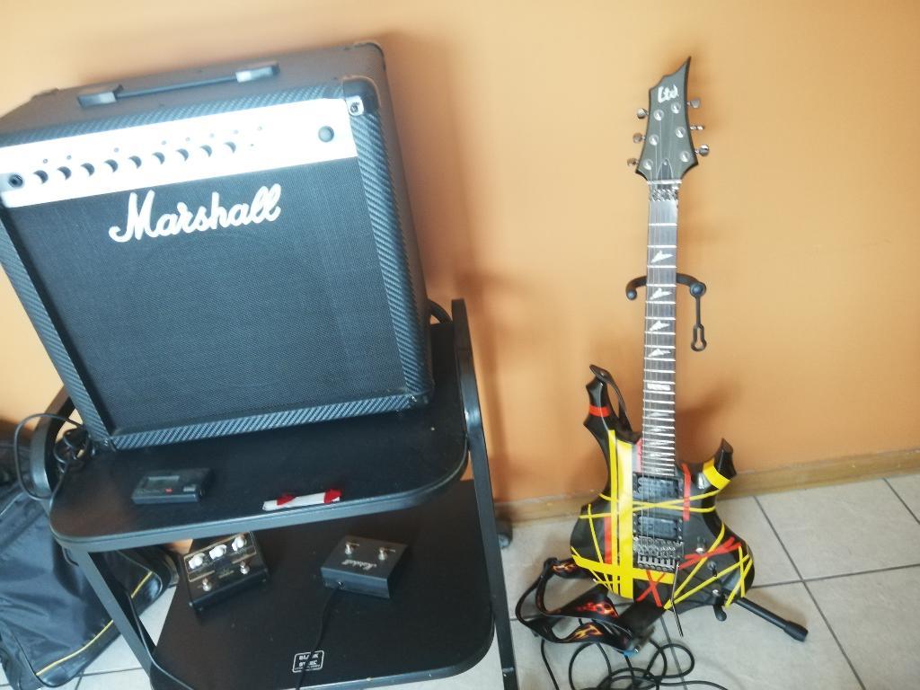 Guitarra Electrica Ltd Ampli Marshall Mg