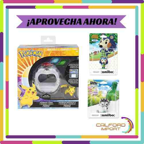 Mega Aro Pokemon + 2 Amiibo Nintendo(todo Sale Junto)