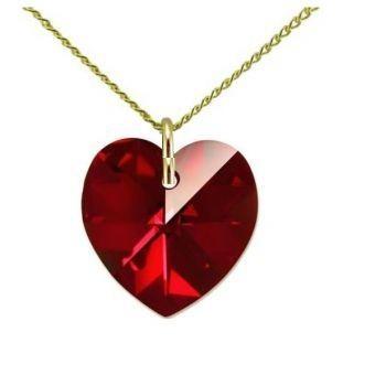 Collar Mujer Corazón Color Rojo Cristal Swarosvki