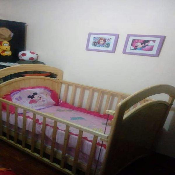 Cuna de Madera Pino Colchon Baby Dream