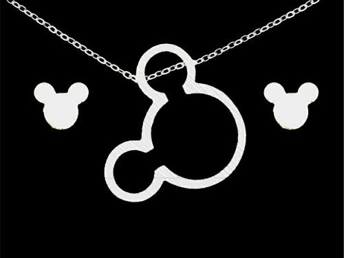 Set De Collar + Aretes De Mickey Mouse
