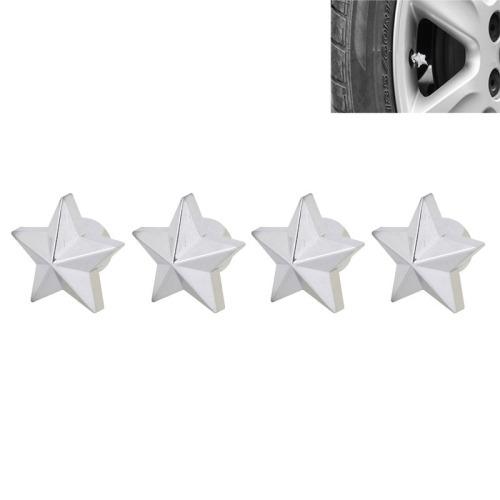 8 Five-pointed Star Style Plastic Car Tire Valve Caps Pack