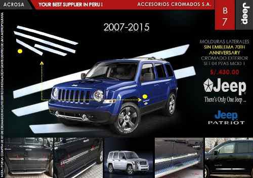 Molduras Laterales Cromado Exterior 2007-2015/ Jeep Patriot