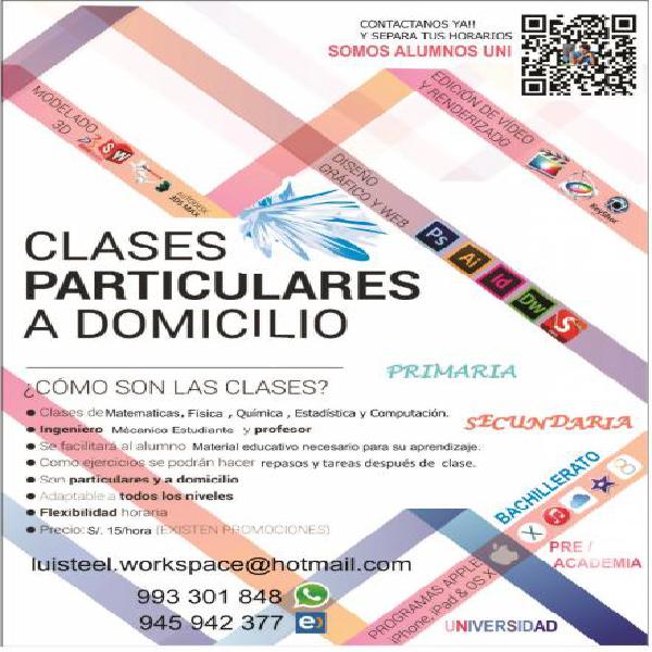 CLASES PARTICULARES DE MATEMATICA PRIMARIA SECUNDARI