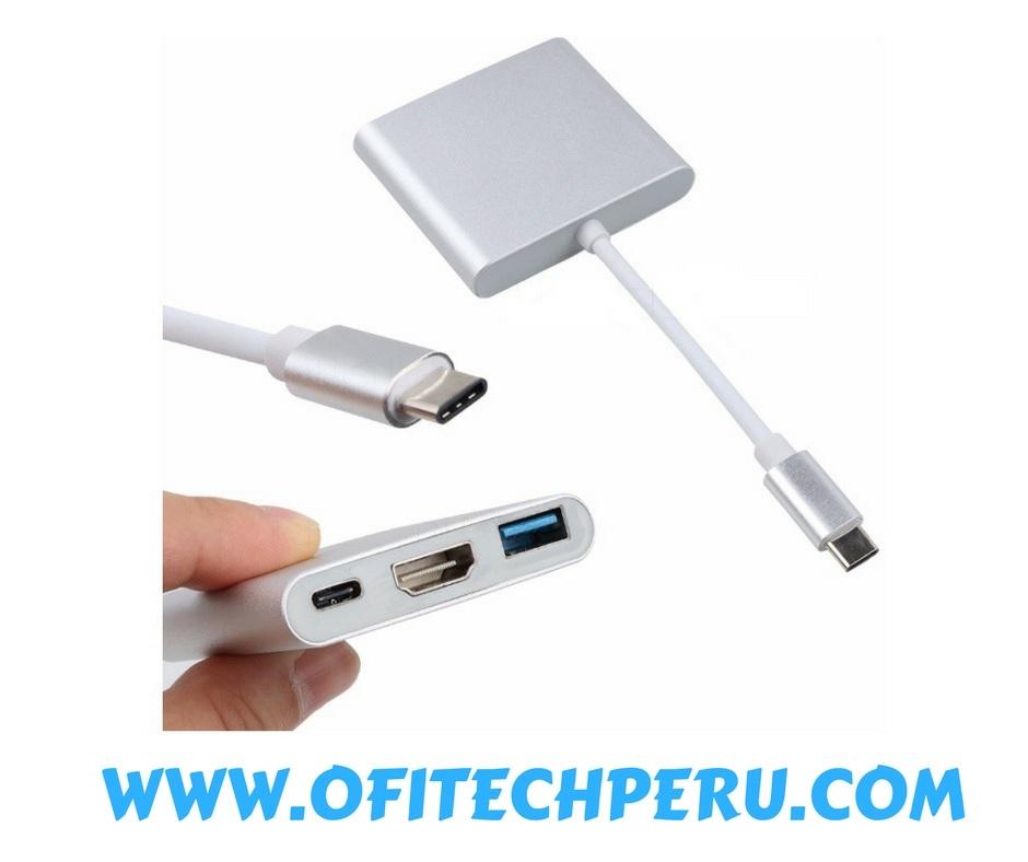 Convertidor de USB 3.1 Tipo C hacia HDMI, USB 3.0 y USB 3.1