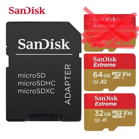 Sandisk 64Gb Extreme A2 Micro Sd Card Sdxc UhsI U3 Adapter