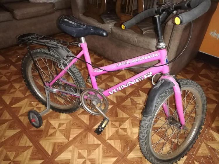 Bicicleta Super Montañita marca Winner para niñas aro