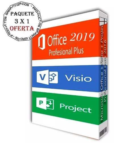 Pack 3x1 Office Prof 365+ Visio + Project 2019 - 2016 Instal