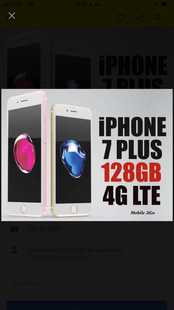 iPhone 7 Plus de 128gb