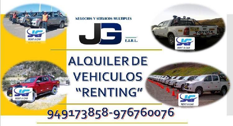 JG RENT A CAR, ALQUILER DE CAMIONETAS 4X4, COUSTER, VANS