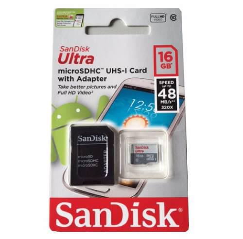 Memoria Micro Sd Microsd 16gb 16 Gb Sandisk Celular Clase10
