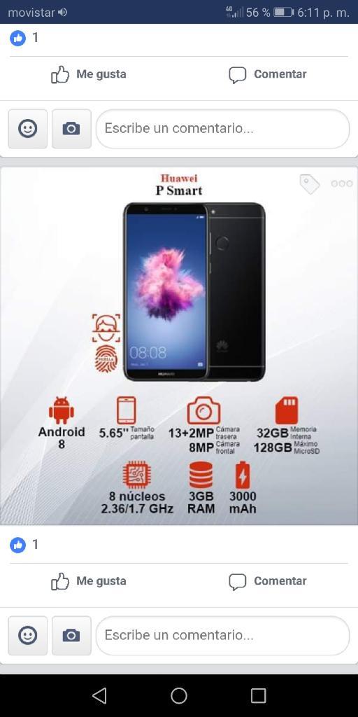 Huawei P Smart Acepto Celular Ar