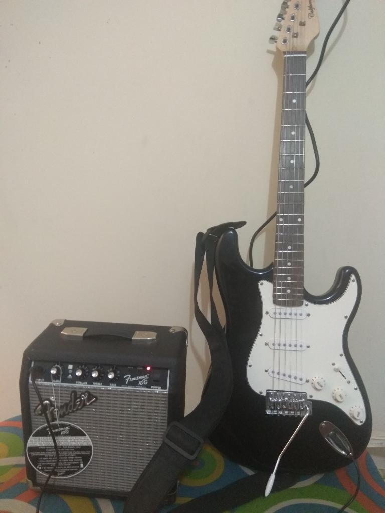Guitarra Electrica California con amplificador Fender