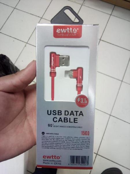 CABLE EWTOO Micro USB 3.1A de 90 grados. Carga rápida.
