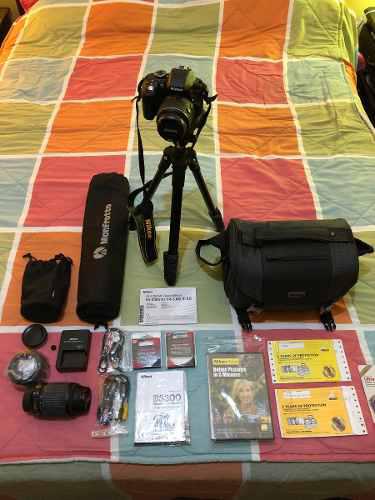Combo Nikon D3300 24mp Dx +lente 55-200mm +trípode +maletin