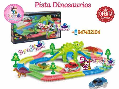 Pista Magic Track 4 Metros Pista + Puente + Dinosaurios