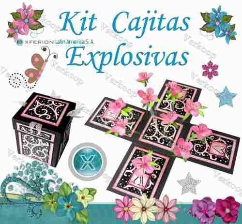 Kit Imprimible De Invitaciones Cajitas Explosivas + Regalos