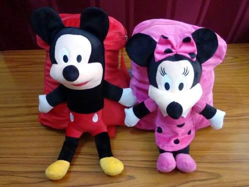 Mochila Peluche Regalo Amor Navidad Mickey Mouse Y Minnie