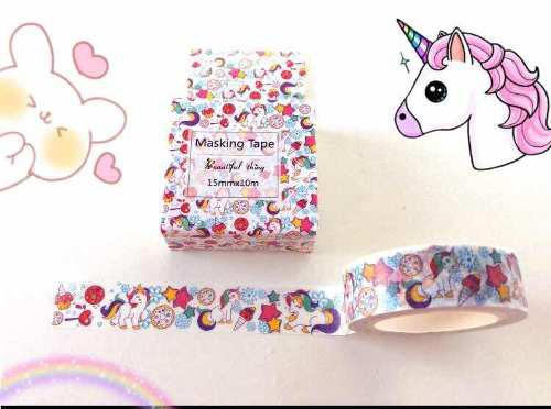 Unicornio Washi Tape Cinta Adhesiva Decorativa Agenda Rosa