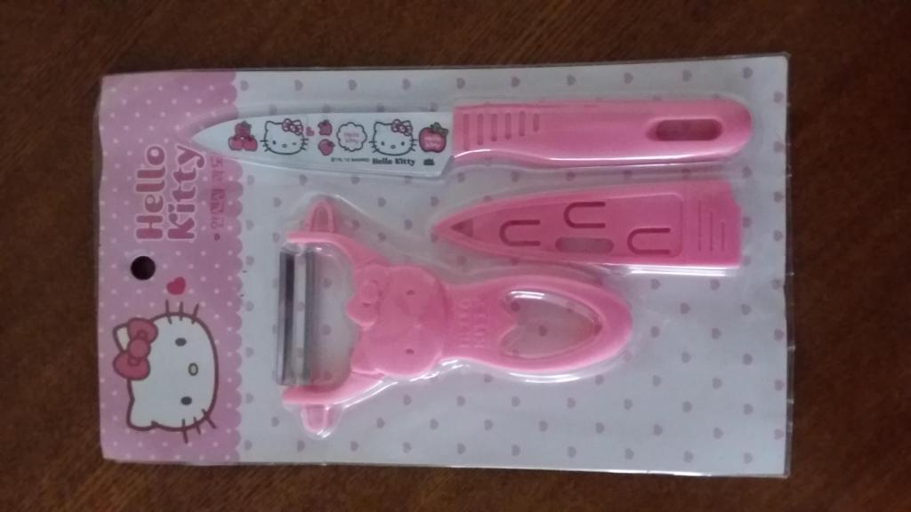 SET COCINA HELLO KITTY CUCHILO Y PELADOR