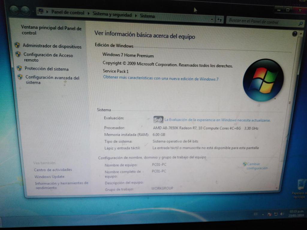 Se vende ocasin APU A con 6gb de ram