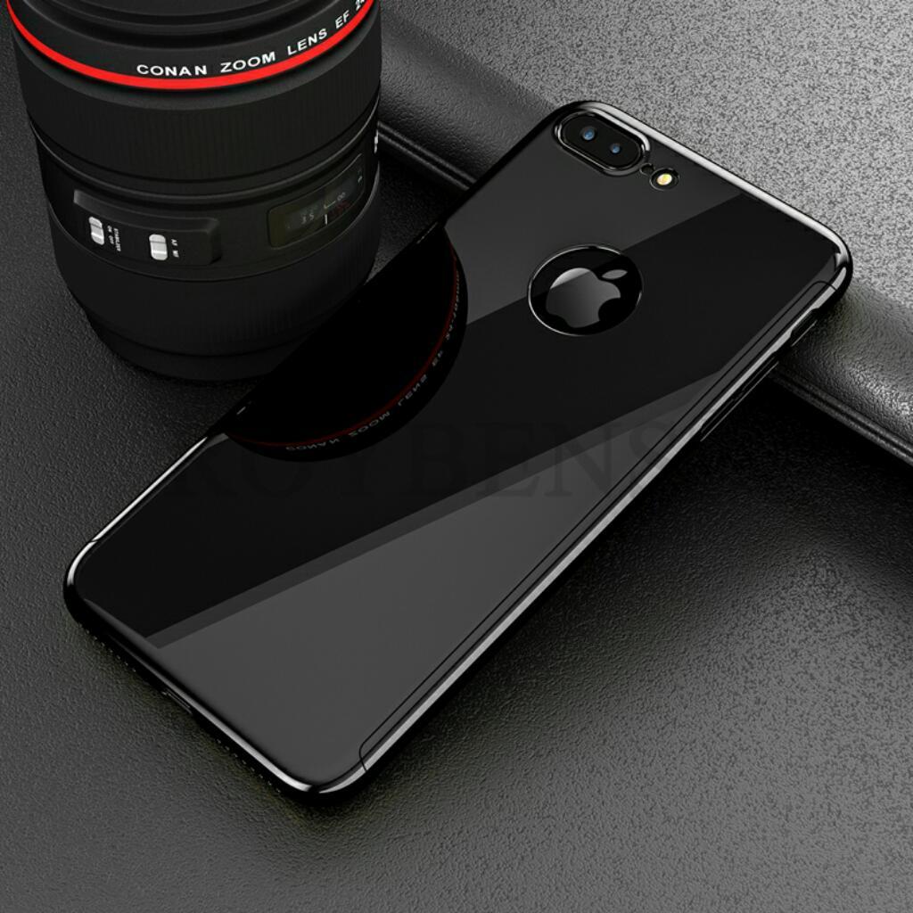Case negro y plateado tipo espejo para iPhone 6/6s