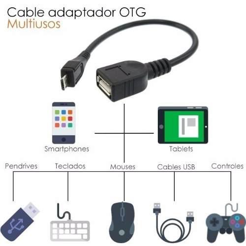 Adaptador Cable Otg Micro Usb Hembra Para Celular Y Mas