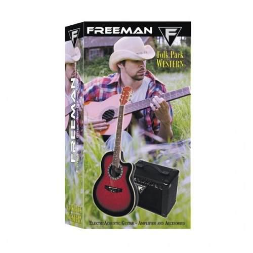 Pack Guitarra Electroacústica Western, Freeman