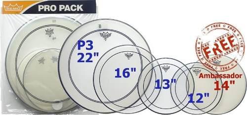 Parche Remo Pinstripe Propack Para Bateria 12-13-14-16 Y22