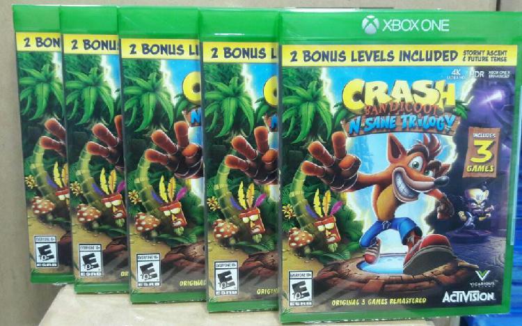Crash Bandicoot N Sane Trilogy Xbox One Nuevo Sellado Stock