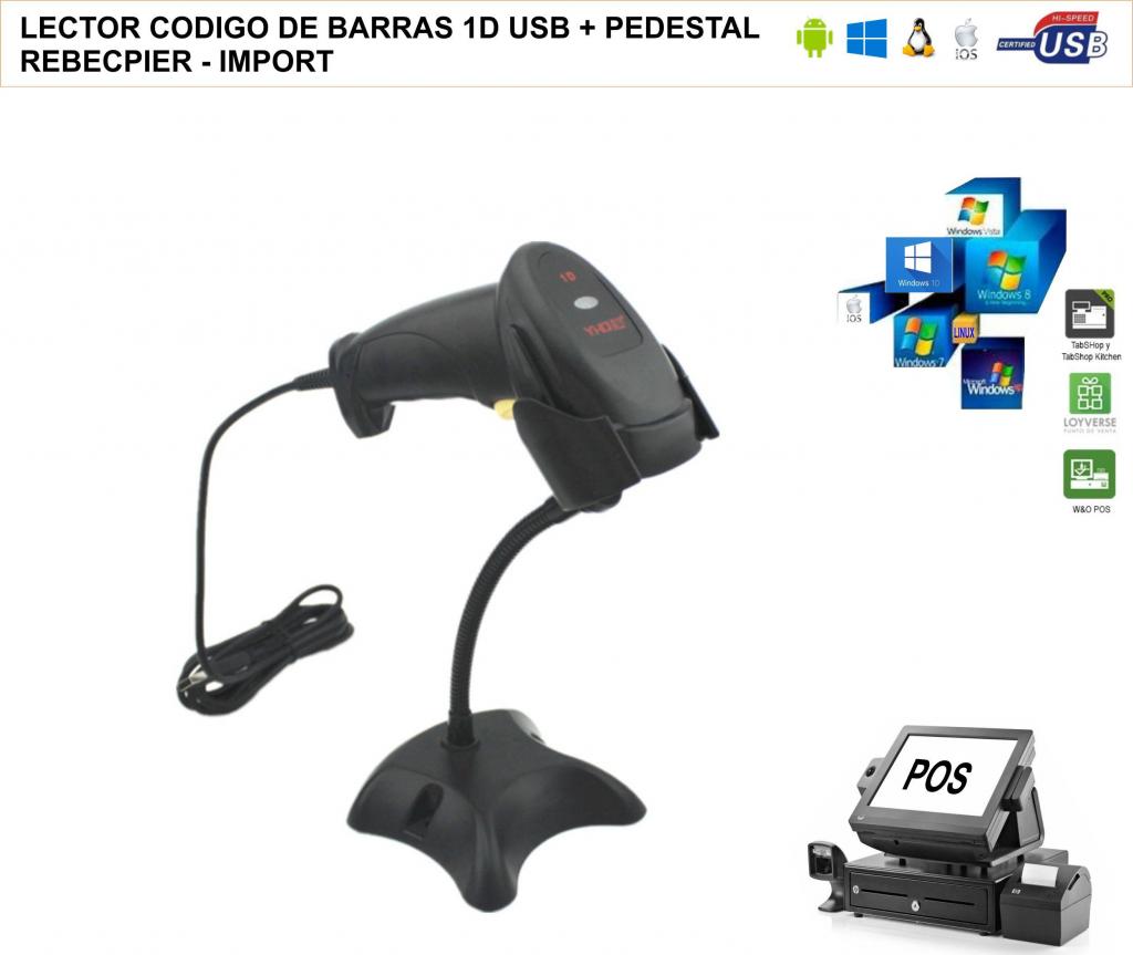 Lector Codigo De Barras Scanner 1d Pedestal Base Pos