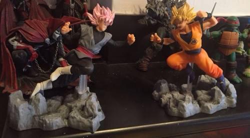 Set De 3 Figuras Dragon Ball Super Black Goku Trunks Rose