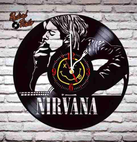 Reloj De Vinilo Retro Nirvana Kurt Cobain Regalos