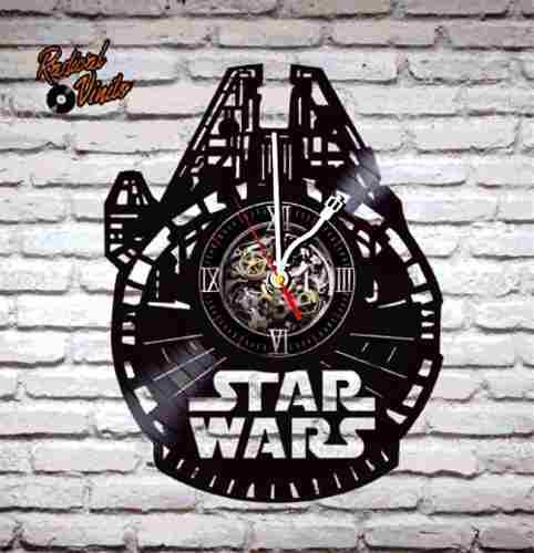 Reloj De Vinilo Retro Star Wars Halcon Milenario Regalos