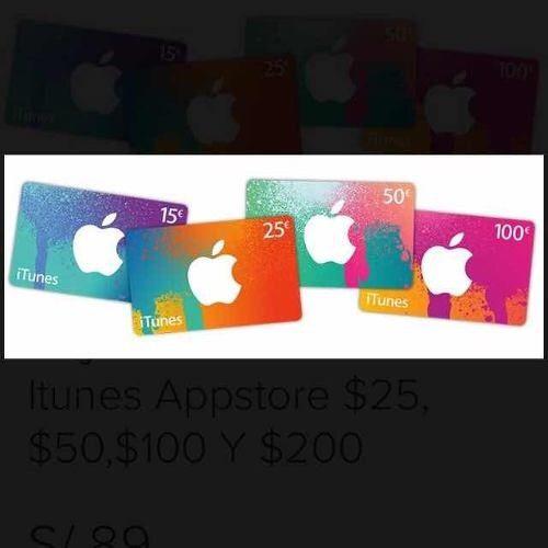 Gift Cards App Store, Itunes 25 - 50 - 100 Usd Apple
