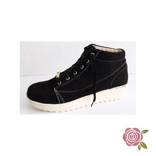 Zapatos Tipo Botín Para Mujer (Talla 35) Black Cs.1e31
