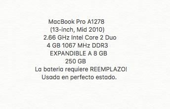 Cambio Macbook Pro
