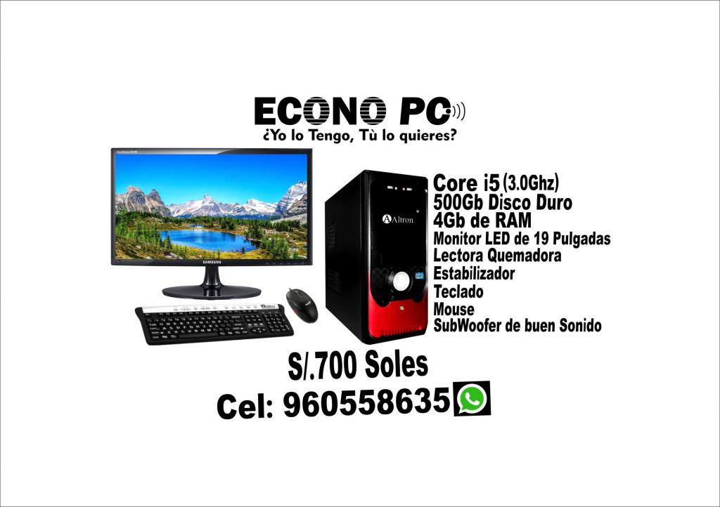 VENDO PC Core i5 de 3.0Ghz,4Gb RAM,500Gb de DiscoDuro