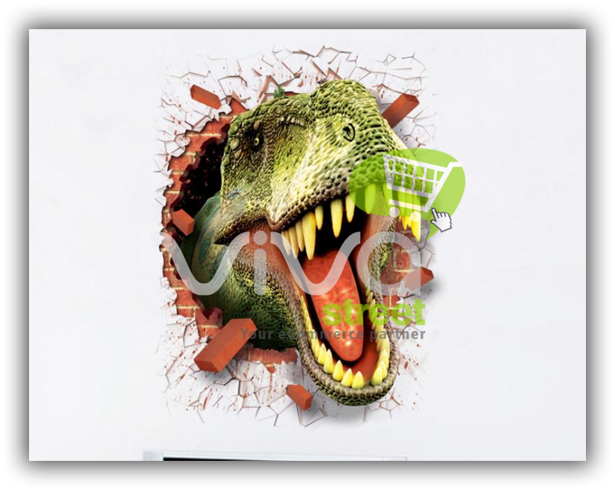 OFERTA Vinyl Decorativo de Pared 3D Dinosauriol Removible