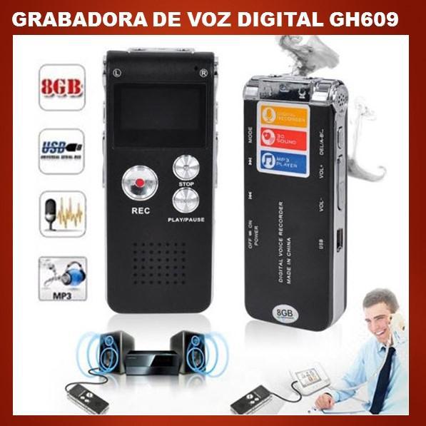 Grabadora De Voz Digital Gh609 8gb Mp