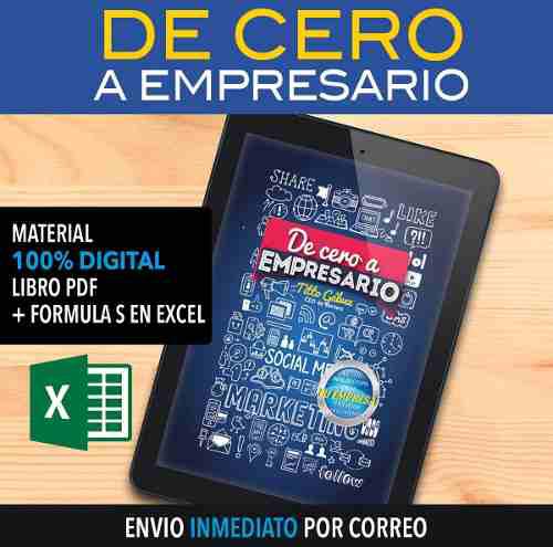 Libro De Cero A Empresario + Formulas Excel- Libro Pdf